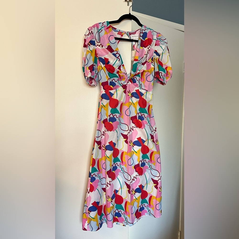 NWT Anthropologie x Free People Glamorous Abstract Rainbow Dress